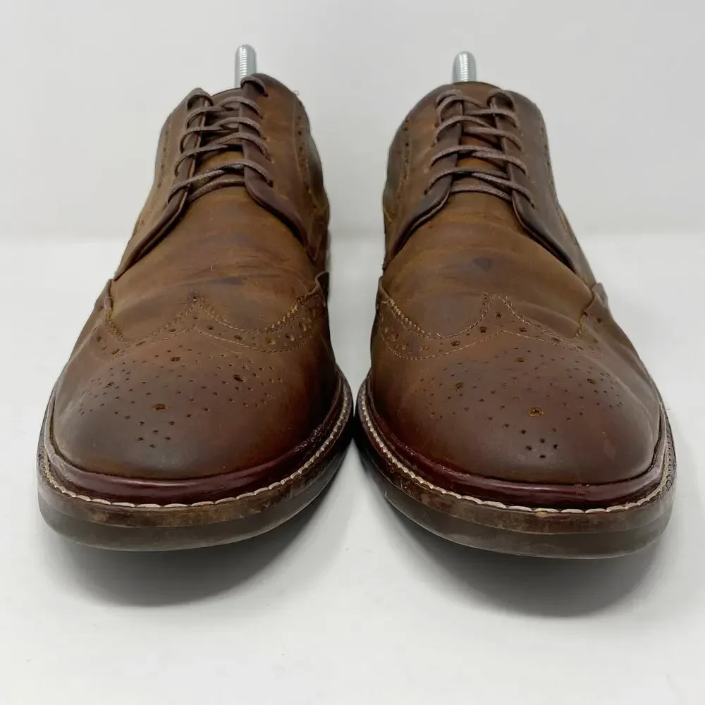 Cole Haan Brown Warren Welt Wingtip Oxfords Mens 10 *READ*